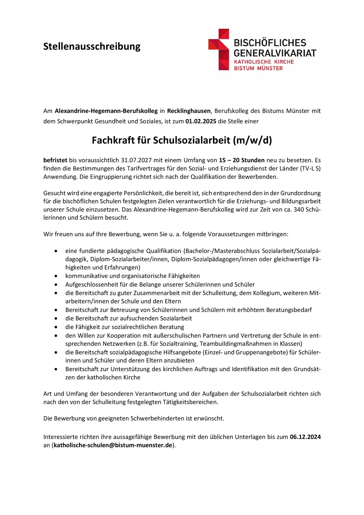 Fachkraft Schulsozialarbeit AHBK